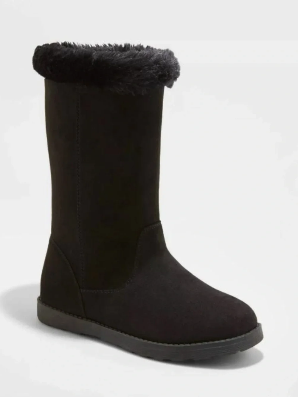 Cat and jack kids Kameryn black faux suede mid-calf boots